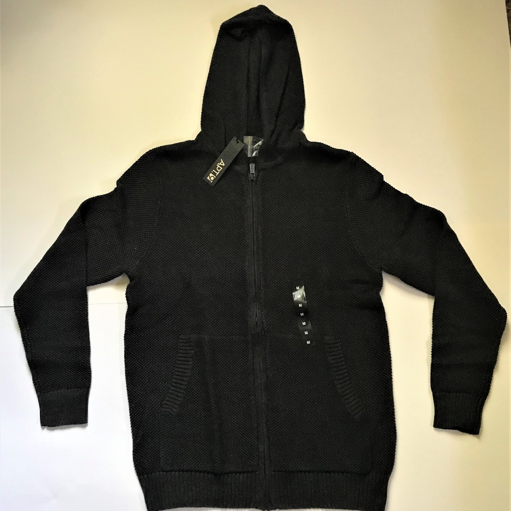 Mens Hoodie Sweater Full Zip-Up